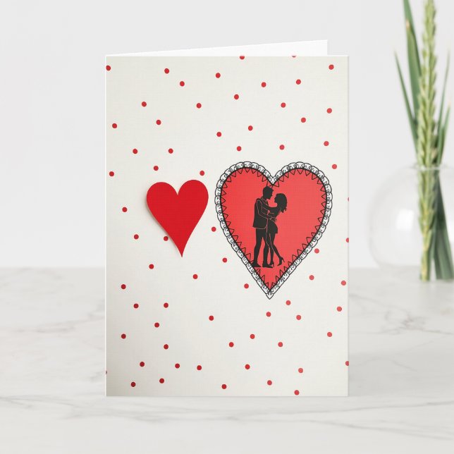Tarjeta de amor con lunares para San Valentín (Anverso)