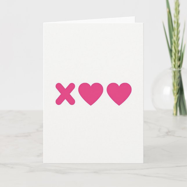 Tarjeta de amor con patrón de corazón rosa (Anverso)