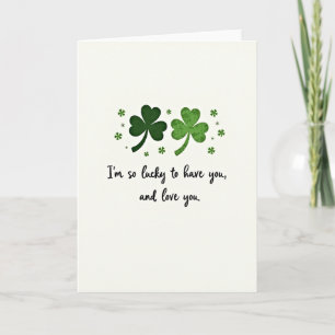 Tarjeta de amor con patrón de trébol