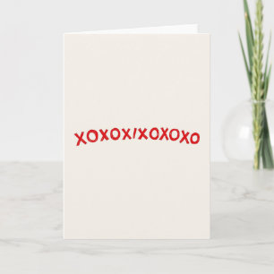 Tarjeta de amor con patrón rojo Xoxo