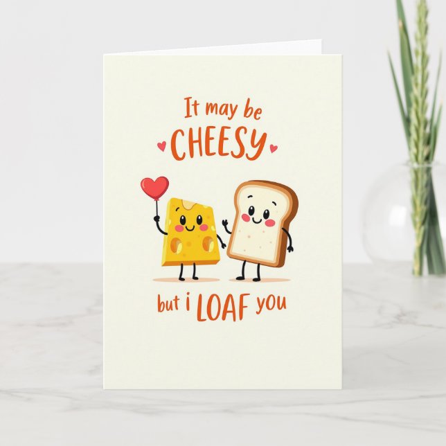 Tarjeta de Amor con Pun de Pan de Queso (Anverso)