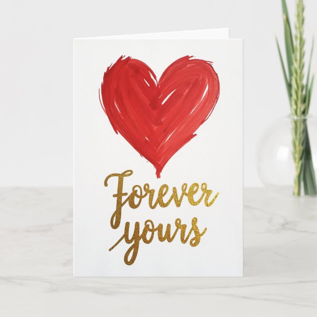 Tarjeta de amor corazón para siempre (Anverso)