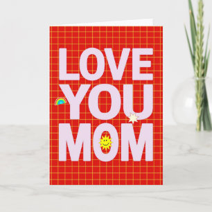 Tarjeta de amor cuadriculado para mamá