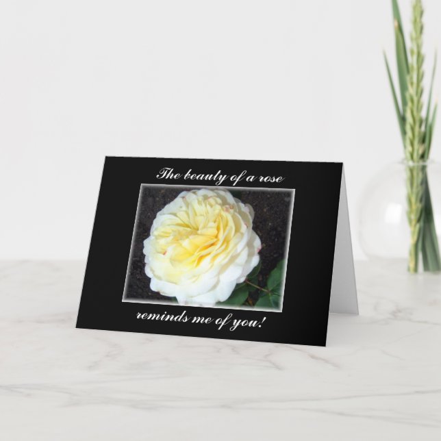 Tarjeta de amor/cumpleaños de rosa hermosa (Anverso)