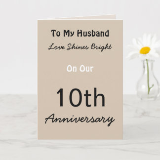 Tarjeta de amor de 10º aniversario para marido.
