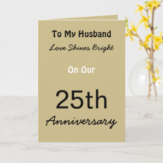 Tarjeta de amor de 25 aniversario para esposo.