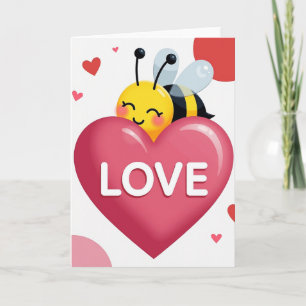 Tarjeta de amor de abeja melífera