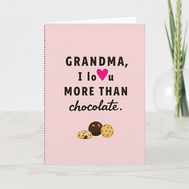 Tarjeta de Amor de Abuela Chocolate Dulce (Anverso)