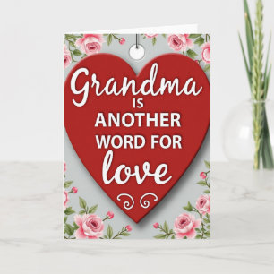 Tarjeta de amor de abuela Corazón Rojo