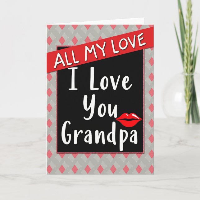 Tarjeta de amor de abuelo con el corazón (Anverso)
