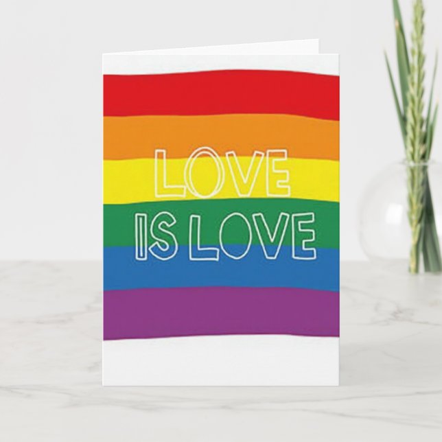 Tarjeta de Amor de Arcoíris Es Amor (Anverso)