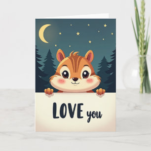 Tarjeta de Amor de Ardilla de Luna