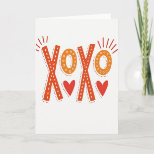 Tarjeta de amor de arte popular Xoxo