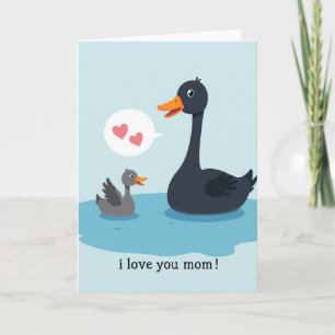 Tarjeta de Amor de Aves Acuáticas de Agua Azul Cla