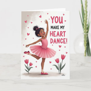 Tarjeta de amor de bailarina de baile del corazón