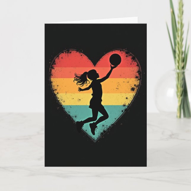Tarjeta de amor de baloncesto para chicas (Anverso)
