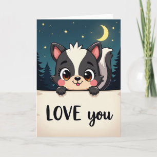 Tarjeta de Amor de Bebé Mapache Lindo