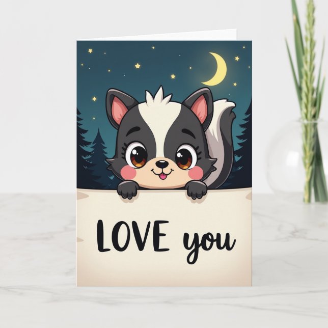 Tarjeta de Amor de Bebé Mapache Lindo (Anverso)
