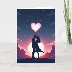 Tarjeta de amor de beso minimalista