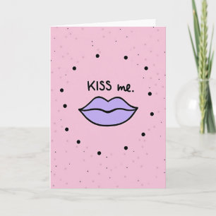 Tarjeta de amor de beso romántico