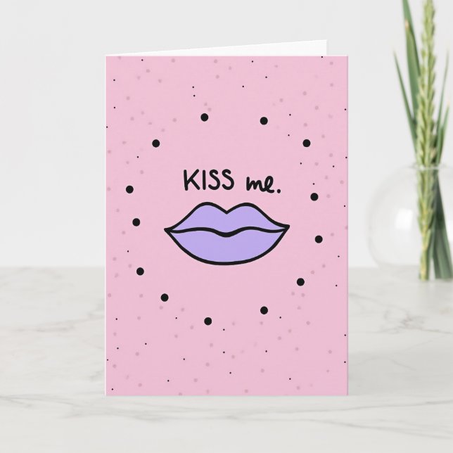 Tarjeta de amor de beso romántico (Anverso)