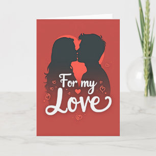 Tarjeta de amor de beso romántico