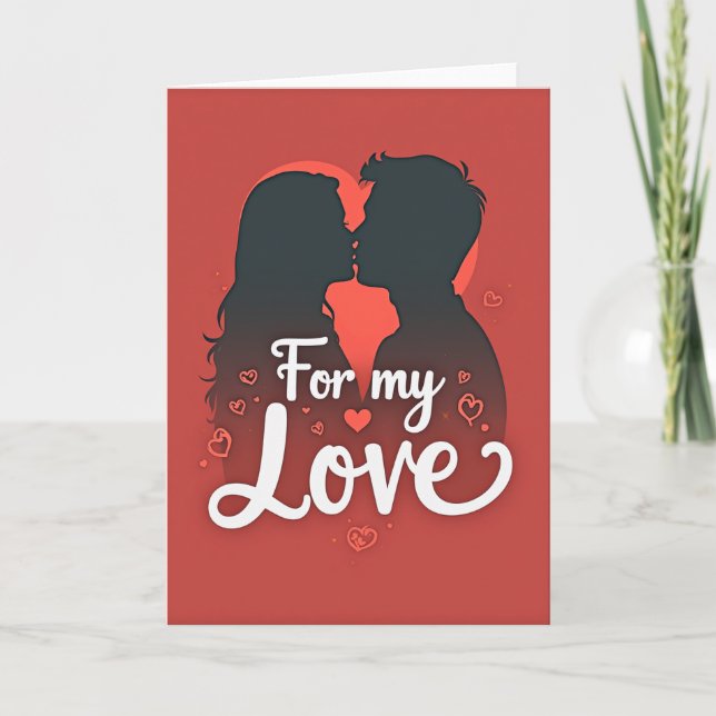 Tarjeta de amor de beso romántico (Anverso)