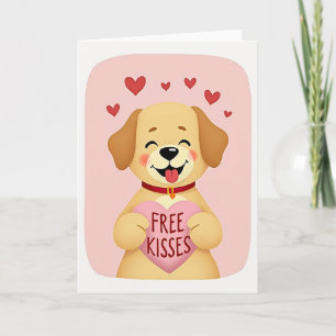 Tarjeta de amor de besos gratis de perro lindo