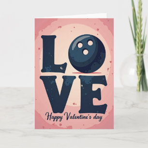 Tarjeta de amor de bola de boliche
