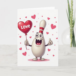 Tarjeta de Amor de Boliche Feliz