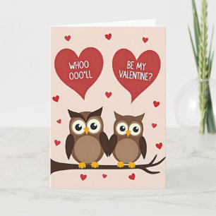 Tarjeta de Amor de Búhos Mi San Valentín