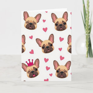 Tarjeta de amor de Bulldog Francés adorable