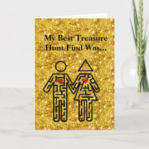 Tarjeta de amor de búsqueda del tesoro