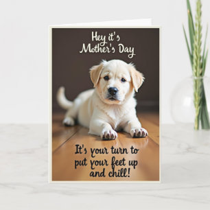 Tarjeta de amor de cachorro a rayas