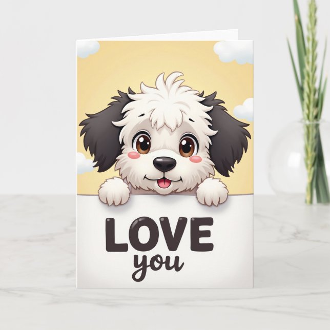 Tarjeta de Amor de Cachorro Adorable (Anverso)