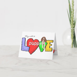 Tarjeta de amor de cachorro de English Springer Sp
