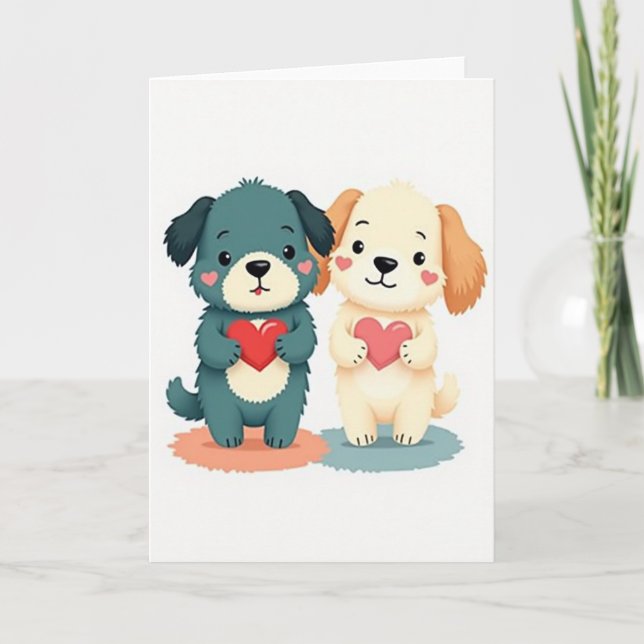 Tarjeta de Amor de Cachorro Dulce (Anverso)