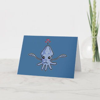 Tarjeta de amor de calamar