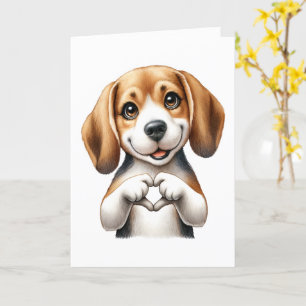 Tarjeta de Amor de Canino Adorable