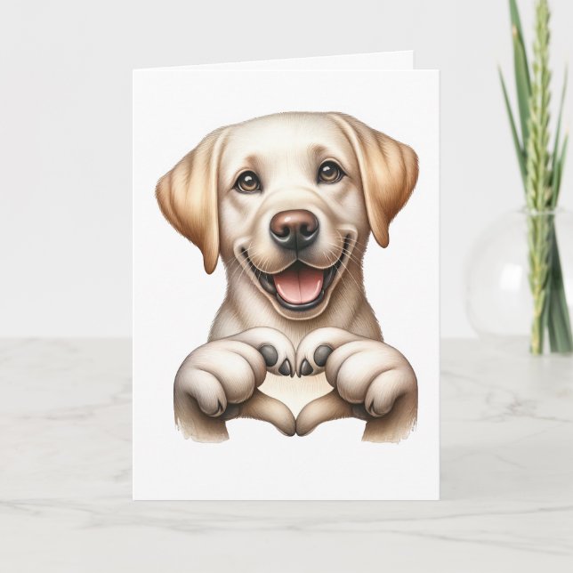 Tarjeta de Amor de Canino Adorable (Anverso)