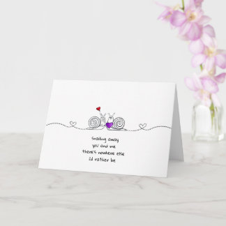 Tarjeta de Amor de Caracol Adorable - "Tú y Yo" Ro