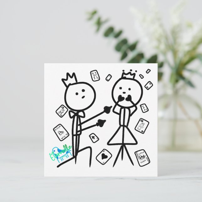 Tarjeta de amor de Casa de Cartas (Anverso de pie)