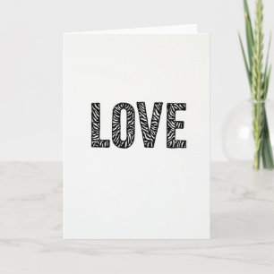 Tarjeta de amor de cebra minimalista