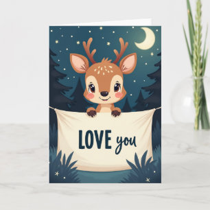 Tarjeta de amor de cervatillo lindo