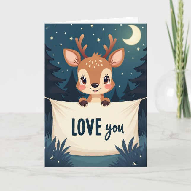 Tarjeta de amor de cervatillo lindo (Anverso)