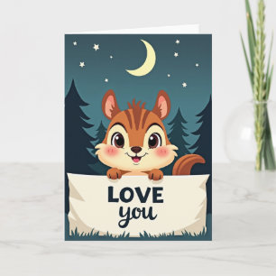 Tarjeta de amor de chipmunk dulce