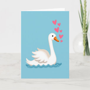 Tarjeta de amor de cisne elegante