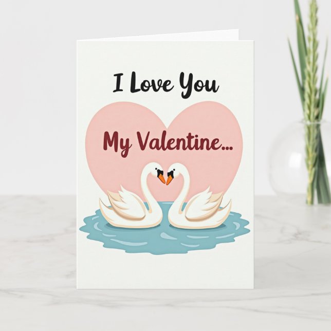 Tarjeta de amor de cisne sincero (Anverso)