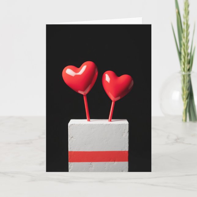 Tarjeta de amor de concreto Corazones Rojos (Anverso)