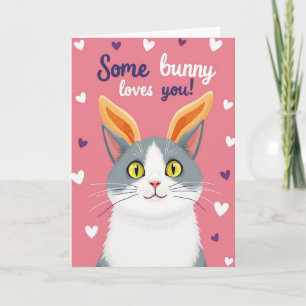 Tarjeta de Amor de Conejo de Pelaje Falso